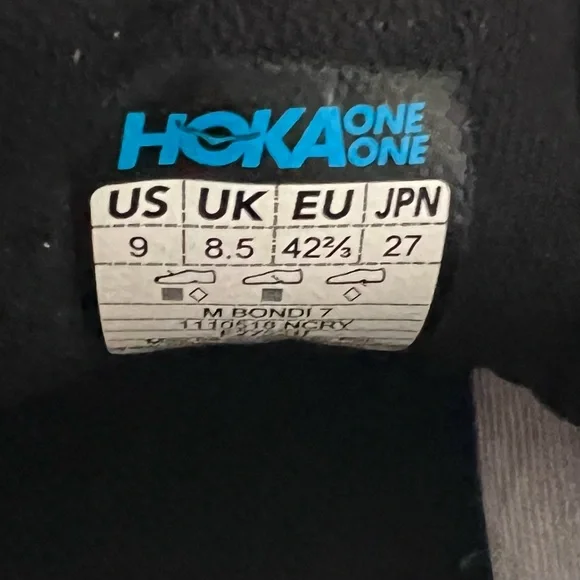 Hoka One One NIB Men's Bondi 7 - Nimbus Cloud/ Radiant Yellow. Size 9DS-078